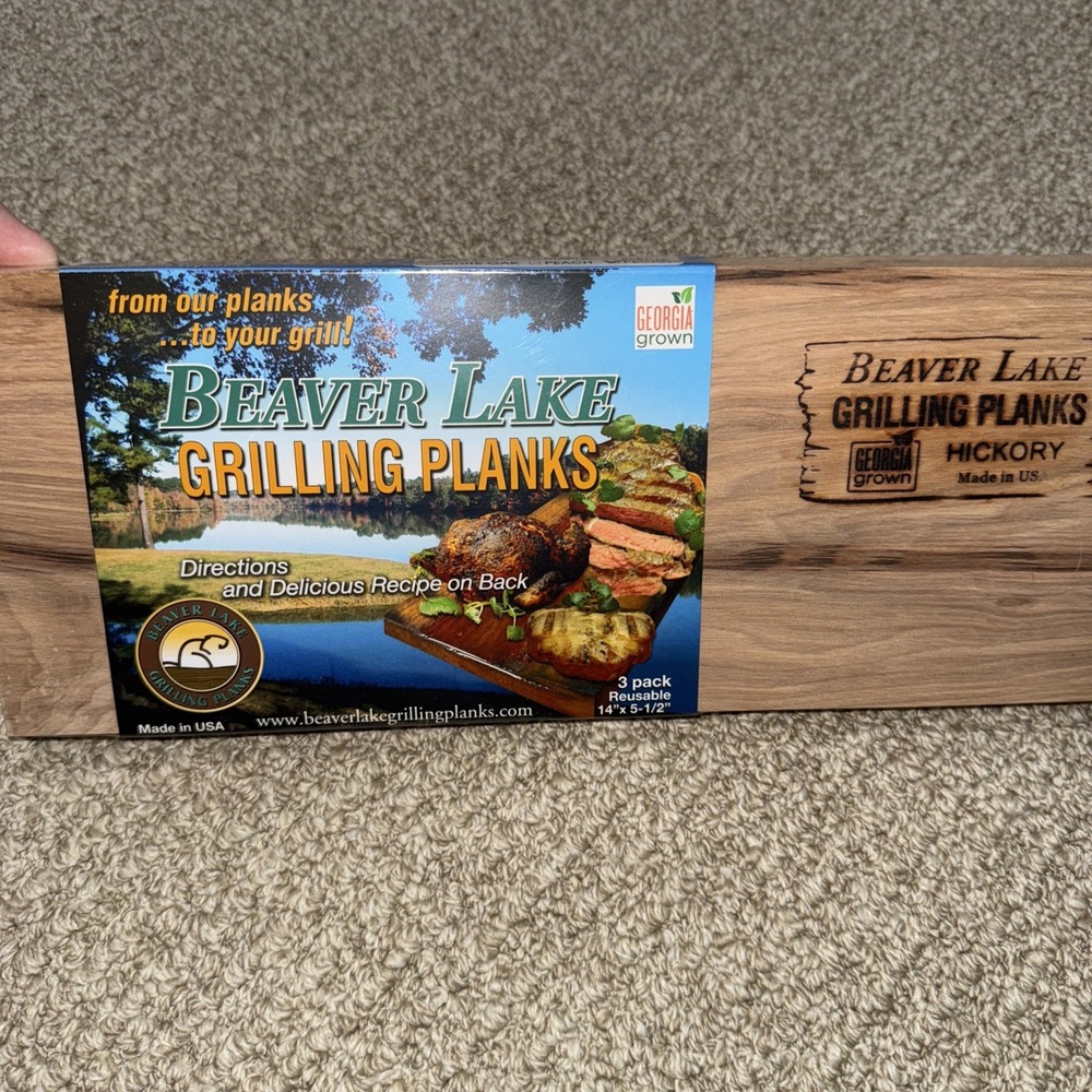 Beaver Lake Grilling Planks Hickory New 14"x5.5"‎ Reusable Compostable Georgia